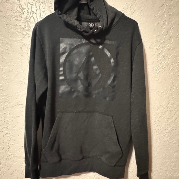 Volcom Hoodie Mens Medium Dark Gray Surf Skate Stone Classic Logo - Picture 1 of 4